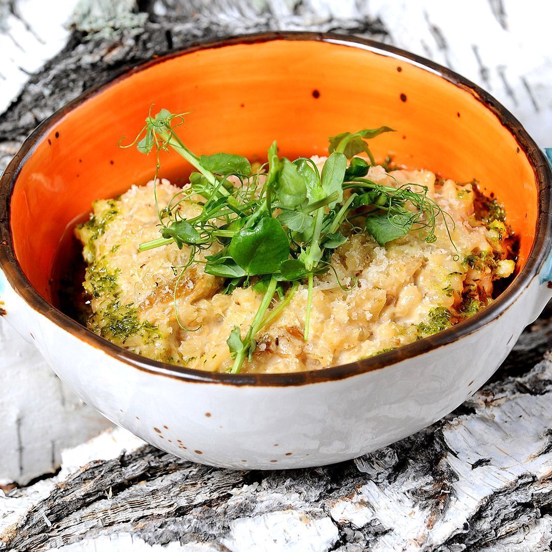 Каша в стиле ризотто с белыми грибами и пармезаном Каша в стиле ризотто с белыми грибами и пармезаном